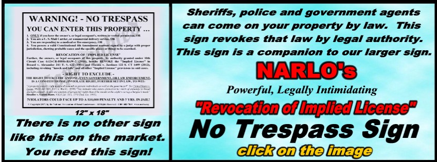 Revocation of Implied License No Trespass Sign